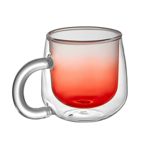 Кружка с двойными стенками с широкой ручкой и градиентным покрытием Fog, красный Кружка с двойными стенками с широкой ручкой и градиентным покрытием Fog, красный