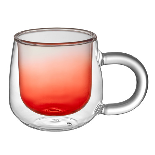 Кружка с двойными стенками с широкой ручкой и градиентным покрытием Fog, красный Кружка с двойными стенками с широкой ручкой и градиентным покрытием Fog, красный