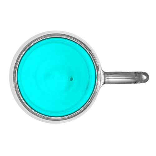 Кружка с двойными стенками с широкой ручкой и градиентным покрытием Fog, бирюзовый Кружка с двойными стенками с широкой ручкой и градиентным покрытием Fog, бирюзовый