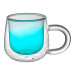 Кружка с двойными стенками с широкой ручкой и градиентным покрытием Fog, бирюзовый Кружка с двойными стенками с широкой ручкой и градиентным покрытием Fog, бирюзовый