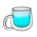 Кружка с двойными стенками с широкой ручкой и градиентным покрытием Fog, бирюзовый Кружка с двойными стенками с широкой ручкой и градиентным покрытием Fog, бирюзовый