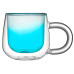 Кружка с двойными стенками с широкой ручкой и градиентным покрытием Fog, бирюзовый Кружка с двойными стенками с широкой ручкой и градиентным покрытием Fog, бирюзовый