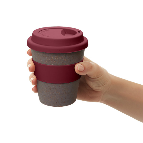 Стакан с силиконовой крышкой Cafe, burgundy Стакан с силиконовой крышкой Cafe, burgundy