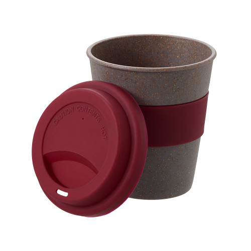 Стакан с силиконовой крышкой Cafe, burgundy Стакан с силиконовой крышкой Cafe, burgundy
