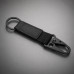 Брелок-ремувка Carabinier из ткани с вставкой из экокожи и карабином, черный