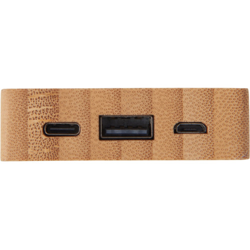 Внешний аккумулятор с подсветкой лого Reedia S2, 5000 mAh, бамбук, черный