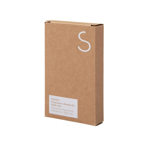 Внешний аккумулятор с подсветкой лого Reedia S2, 5000 mAh, бамбук, черный