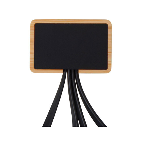 Кабель 3-в-1 с подсветкой лого Reedia S6, бамбук, черный