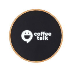 Беспроводное зарядное устройство с подсветкой лого Reedia S3, 15 Вт, бамбук, черный