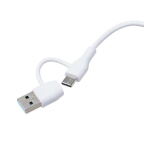 USB хаб Memo, 2*USB, 2*Type C, бамбук