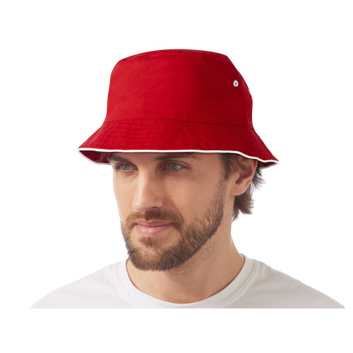 Панама с контрастной окантовкой , красный/белый Панама с контрастной окантовкой , красный/белый