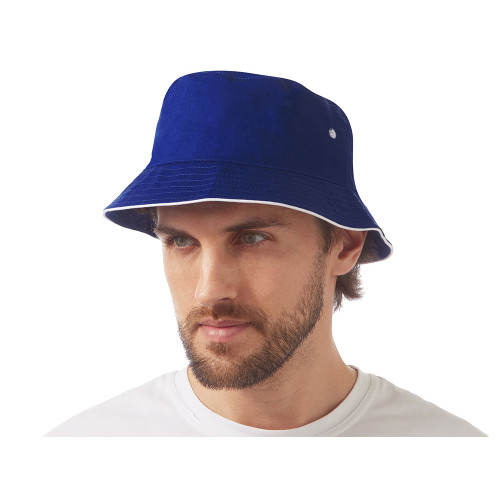 Панама с контрастной окантовкой , классический синий/белый