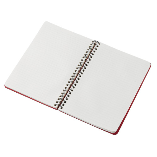 Блокнот А5 Dante из искусственной кожи на спирали, темно-красный