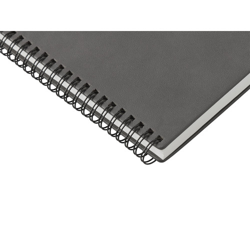 Блокнот А5 Dante из искусственной кожи на спирали, темно-серый