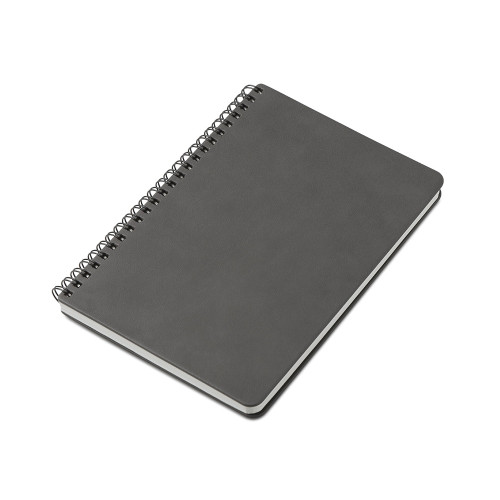 Блокнот А5 Dante из искусственной кожи на спирали, темно-серый