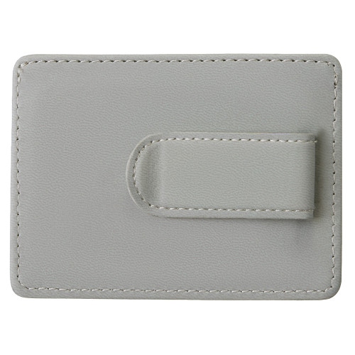 Картхолдер для двух карт и наличных денег с зажимом Crave, светло-серый