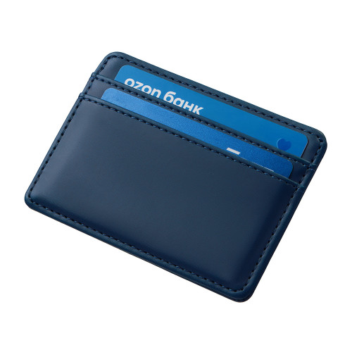 Картхолдер для двух карт и наличных денег с зажимом Crave, темно-синий