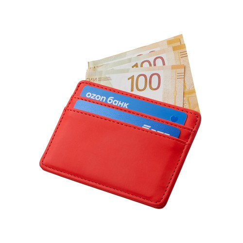 Картхолдер для двух карт и наличных денег с зажимом Crave, красный
