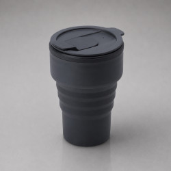 Силиконовый складной стакан GoCup, темно-серый