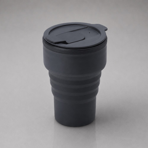 Силиконовый складной стакан GoCup, темно-серый Силиконовый складной стакан GoCup, темно-серый