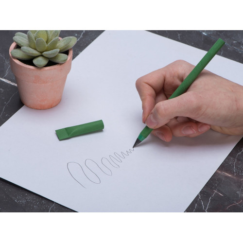 Вечный карандаш из переработанной бумаги Recycled pencil, зеленый классический