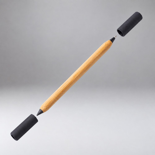 Вечный карандаш и ручка из бамбука Black bamboo, натуральный и черный Вечный карандаш и ручка из бамбука Black bamboo, натуральный и черный