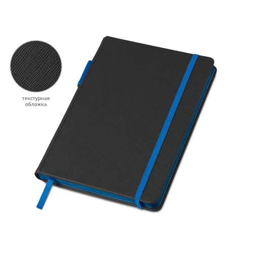 Бизнес блокнот Bossy Junior с цветным срезом, твердая обложка, 96 листов, черный и синий
