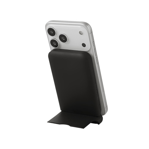 Беспроводной внешний аккумулятор с подсветкой лого и подставкой Magflash, 10000 мАч, 15 Вт, черный