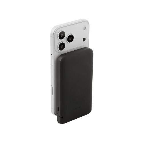 Беспроводной внешний аккумулятор с подсветкой лого и подставкой Magflash, 10000 мАч, 15 Вт, черный