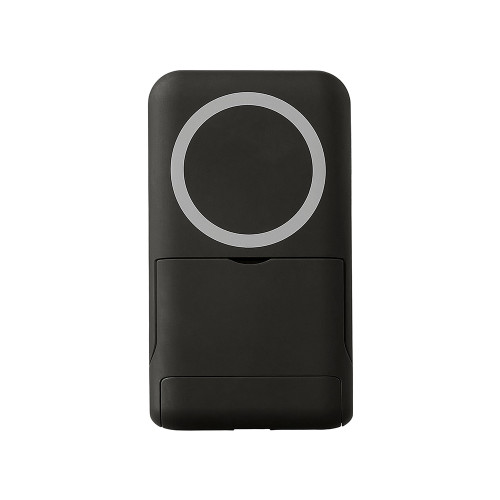 Беспроводной внешний аккумулятор с подсветкой лого и подставкой Magflash, 10000 мАч, 15 Вт, черный