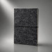 Блокнот из RPET-фетра А5 Felt, гибкая обложка, 80 листов 70 гр/м2 белой бумаги, темно-серый