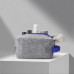 Косметичка из РПЕТ фетра с ручкой Felt, серый с синим