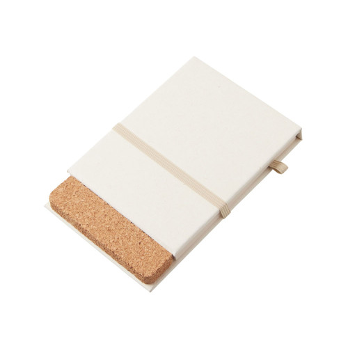 Блокнот с подставкой для телефона из пробки Milky S, молочно-белый Блокнот с подставкой для телефона из пробки Milky S, молочно-белый