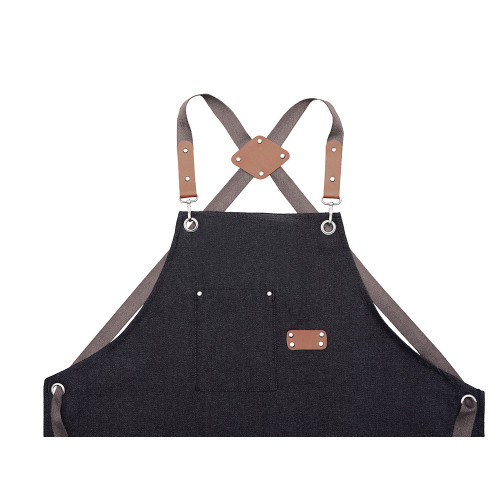 Джинсовый фартук с карманами Fry, черный Джинсовый фартук с карманами Fry, черный