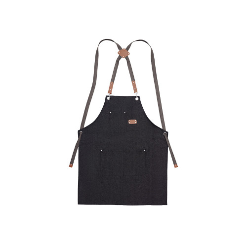 Джинсовый фартук с карманами Fry, черный Джинсовый фартук с карманами Fry, черный