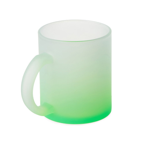 Стеклянная матовая кружка Омбре с градиентом для сублимации, зеленое яблоко
