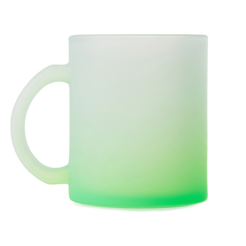 Стеклянная матовая кружка Омбре с градиентом для сублимации, зеленое яблоко