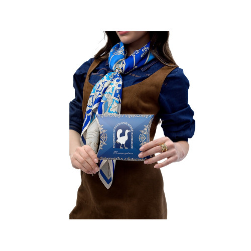 Платок Птица дивная, синий