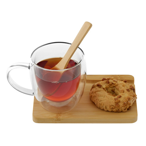 Кружка с двойными стенками на подставке с ложкой Teatrio Кружка с двойными стенками на подставке с ложкой Teatrio