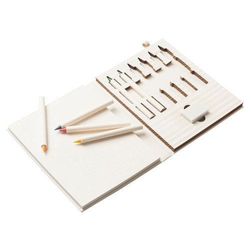 Набор цветных карандашей и листочков для рисования из молочной бумаги Artify, молочный