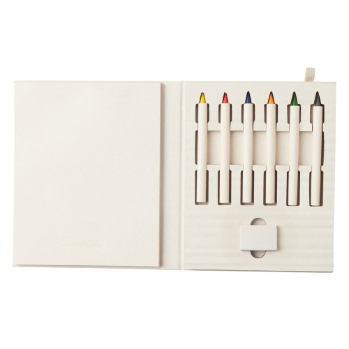 Набор цветных карандашей и листочков для рисования из молочной бумаги Artify, молочный