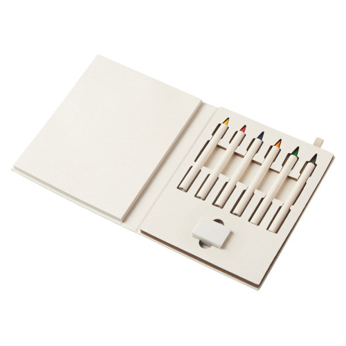 Набор цветных карандашей и листочков для рисования из молочной бумаги Artify, молочный