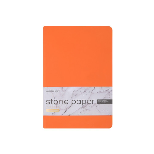 Ежедневник с каменной бумагой недатированный А5 Carrara, оранжевый