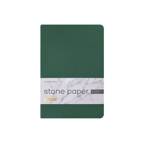 Ежедневник с каменной бумагой недатированный А5 Carrara, зеленый