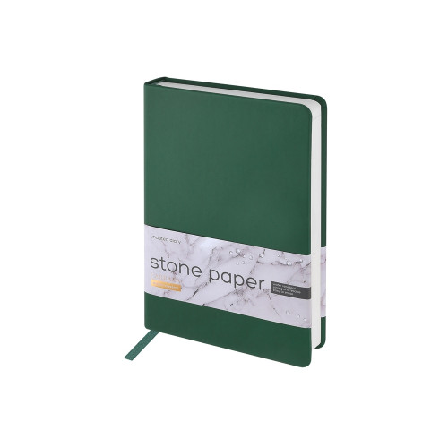 Ежедневник с каменной бумагой недатированный А5 Carrara, зеленый