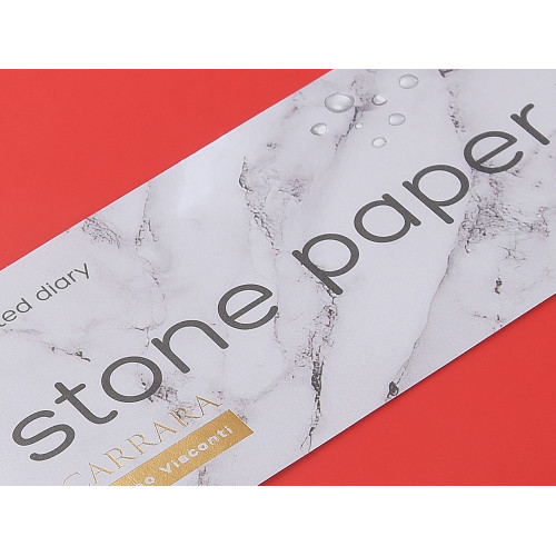 Ежедневник с каменной бумагой недатированный А5 Carrara, красный