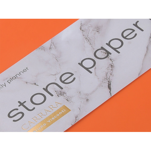 Еженедельник с каменной бумагой А5+ Carrara, оранжевый