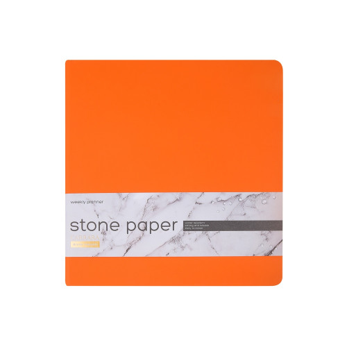 Еженедельник с каменной бумагой А5+ Carrara, оранжевый
