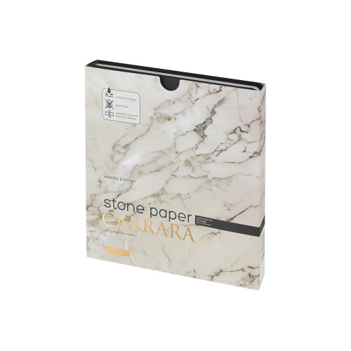 Еженедельник с каменной бумагой А5+ Carrara, черный