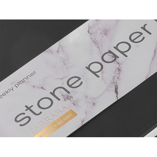 Еженедельник с каменной бумагой А5+ Carrara, черный